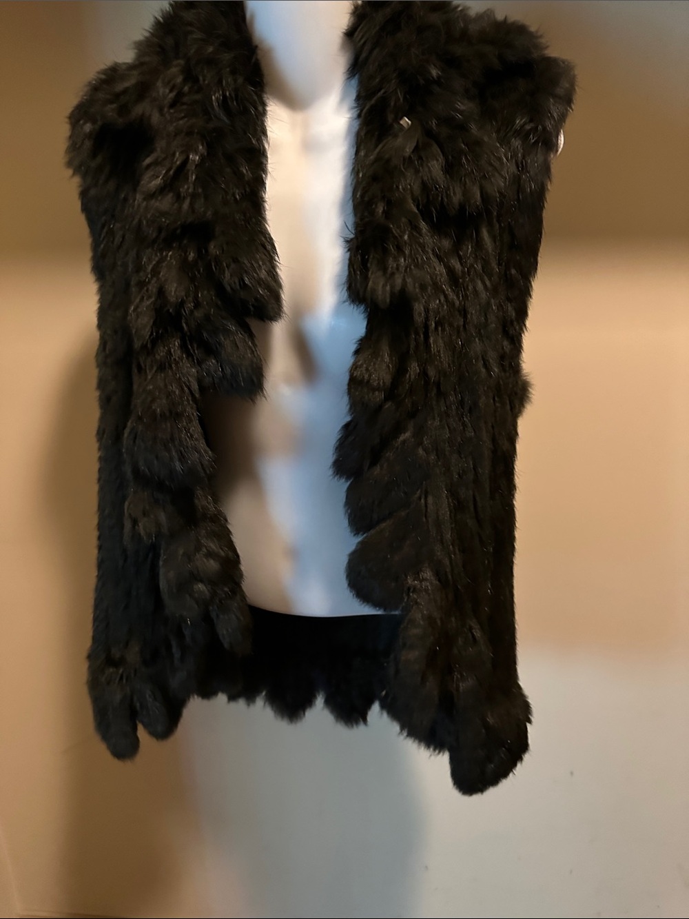 525 America Black  Fur Luxe Vest